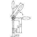 T-handgreep voor klem met scharnier, buis Ø 60 mm