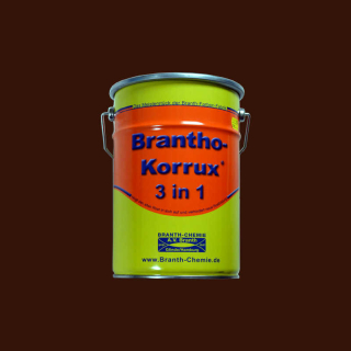 Brantho Korrux &quot;3 in 1&quot; 5 liter roodbruin / oxiderood RAL 3009