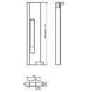 Aluminium slot met stop 400 mm hoog, rechts