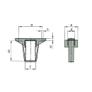 AL-KO steunbeugel voor klemming F / G: 60 x 60, A160 B15 C13 D50 E-