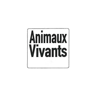 Zelfklevend etiket 400 x 380 mm &quot;Animaux vivants&quot;