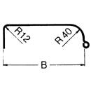 Enkele as spatbord profiel 12/40 B240 R375 L1210 S750 H390