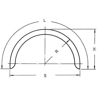 Enkele as spatbord profiel 12/40 B240 R430 L1380 S860 H445