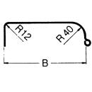 Enkelassig spatbordprofiel 12/40 hoekbasis hoekbasis B240 L1300 S860 H395
