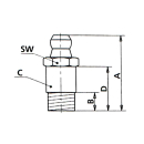 Kegelsmeernippel 180 &deg; H1 lang M8 x 1,0 SW 9 29 mm lang