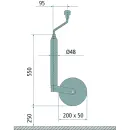 AL-KO steunwiel massief rubberen wiel stalen velg 200x50,...