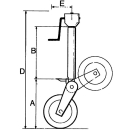 Steunwiel voor boerenwagen halfautomatisch geprimed 1500 kg