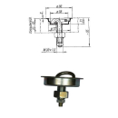 Ronde sjorgoot met schroef &amp; ring &Oslash; 86 mm, inbouwdiepte 21 mm, 2000 daN