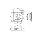 Sjorbak, met ring en terugstelveer 105 x 105 mm, 800 daN