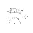 De Haan - spatbord voor enkelasser HR 2280, H 2213/12, B 220 / S 800 mm