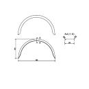 De Haan - spatbord voor enkelasser HR 2496, H 2416/12, B 240 / S 960 mm