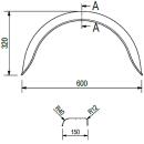 De Haan - spatbord voor enkelasser modellen HR 1560, H 1510/12, B 150 / S 600 mm