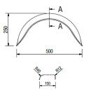 De Haan - spatbord voor enkelasser modellen HR 1850, H 1808/12, B 180 / S 500 mm