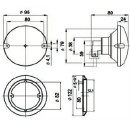 Knipperlicht BL 710/2 a, lens, helder glas, midden RVS, gehoekt.